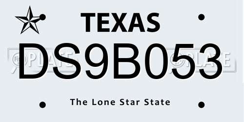 DS9B053 Texas License Plate