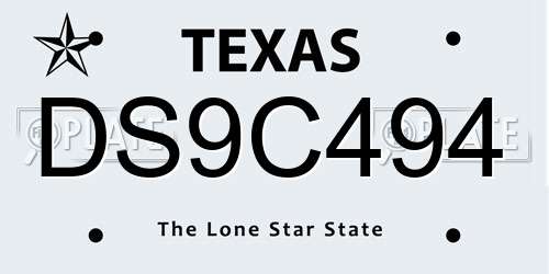 DS9C494 Texas License Plate