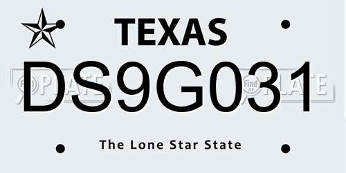 DS9G031 Texas License Plate