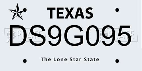 DS9G095 Texas License Plate