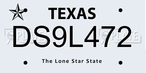 DS9L472 Texas License Plate