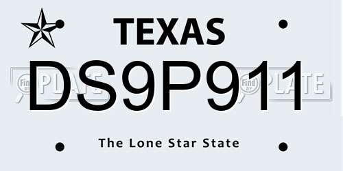 DS9P911 Texas License Plate