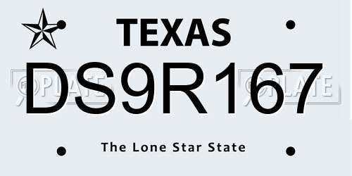 DS9R167 Texas License Plate