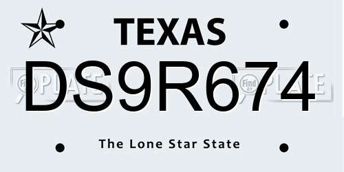 DS9R674 Texas License Plate