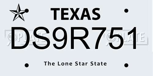 DS9R751 Texas License Plate