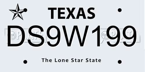 DS9W199 Texas License Plate