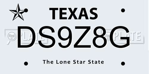 DS9Z8G Texas License Plate