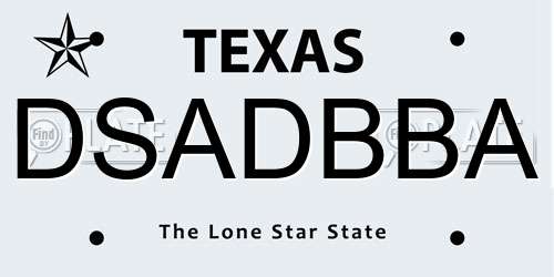 DSADBBA Texas License Plate
