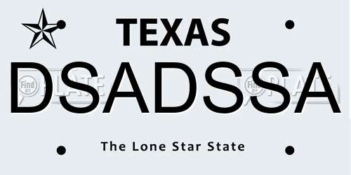 DSADSSA Texas License Plate