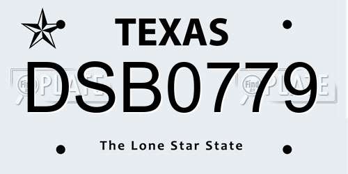 DSB0779 Texas License Plate
