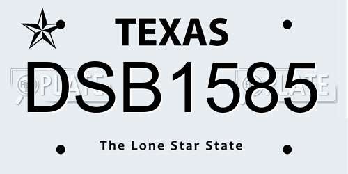 DSB1585 Texas License Plate