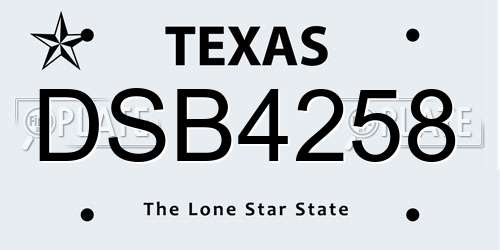 DSB4258 Texas License Plate