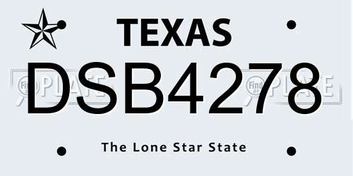DSB4278 Texas License Plate