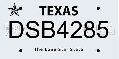 DSB4285 Texas License Plate