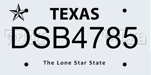 DSB4785 Texas License Plate