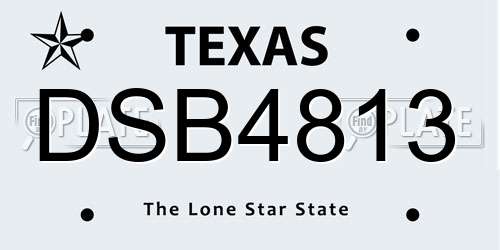 DSB4813 Texas License Plate