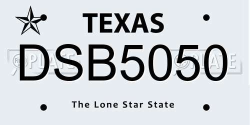 DSB5050 Texas License Plate