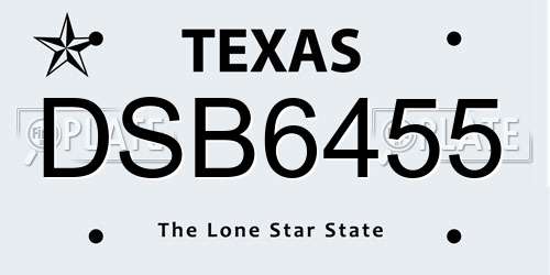 DSB6455 Texas License Plate