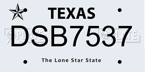 DSB7537 Texas License Plate
