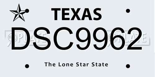 DSC9962 Texas License Plate