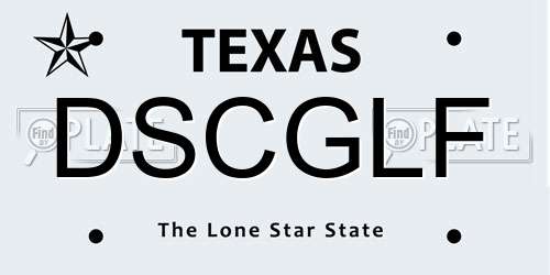 DSCGLF Texas License Plate