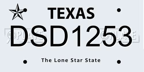 DSD1253 Texas License Plate