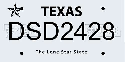 DSD2428 Texas License Plate