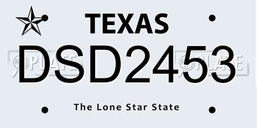 DSD2453 Texas License Plate