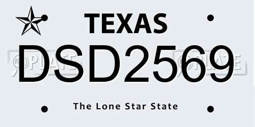 DSD2569 Texas License Plate