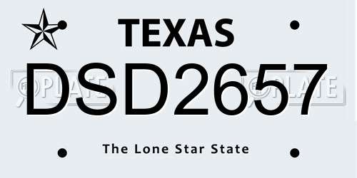 DSD2657 Texas License Plate