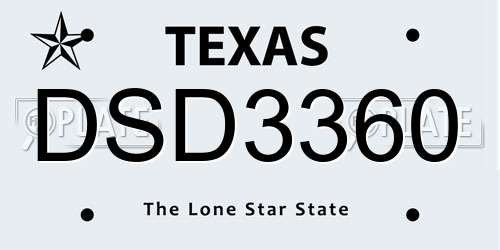 DSD3360 Texas License Plate