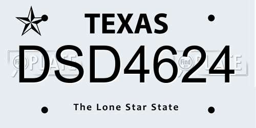 DSD4624 Texas License Plate
