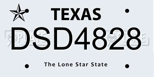 DSD4828 Texas License Plate