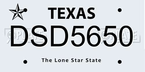 DSD5650 Texas License Plate