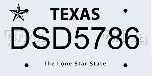 DSD5786 Texas License Plate
