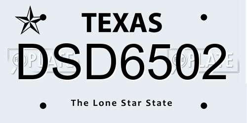 DSD6502 Texas License Plate