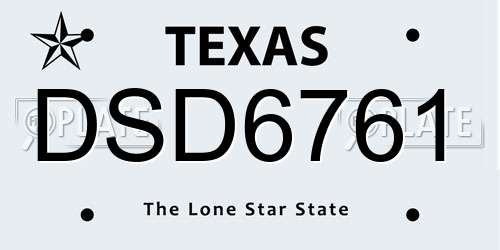DSD6761 Texas License Plate