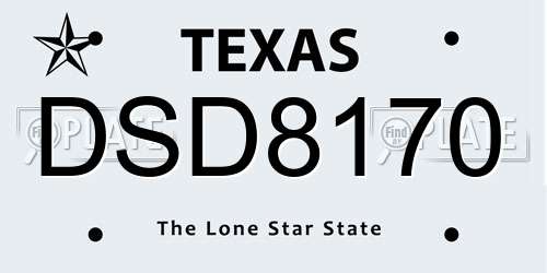 DSD8170 Texas License Plate
