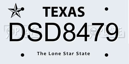 DSD8479 Texas License Plate