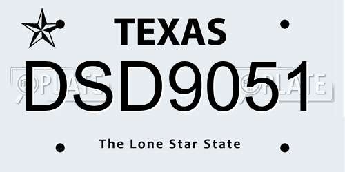 DSD9051 Texas License Plate