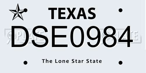 DSE0984 Texas License Plate