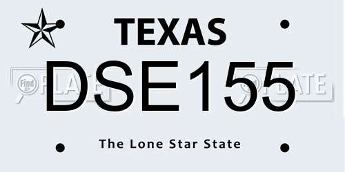DSE155 Texas License Plate