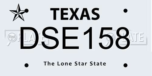 DSE158 Texas License Plate