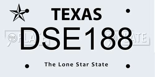 DSE188 Texas License Plate