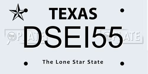 DSEI55 Texas License Plate