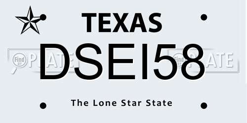 DSEI58 Texas License Plate