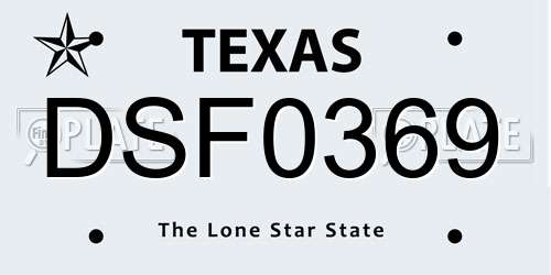 DSF0369 Texas License Plate