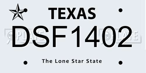 DSF1402 Texas License Plate