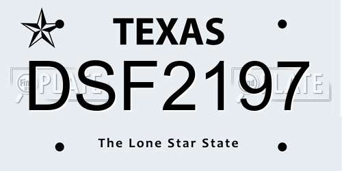 DSF2197 Texas License Plate