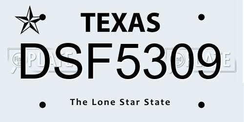 DSF5309 Texas License Plate